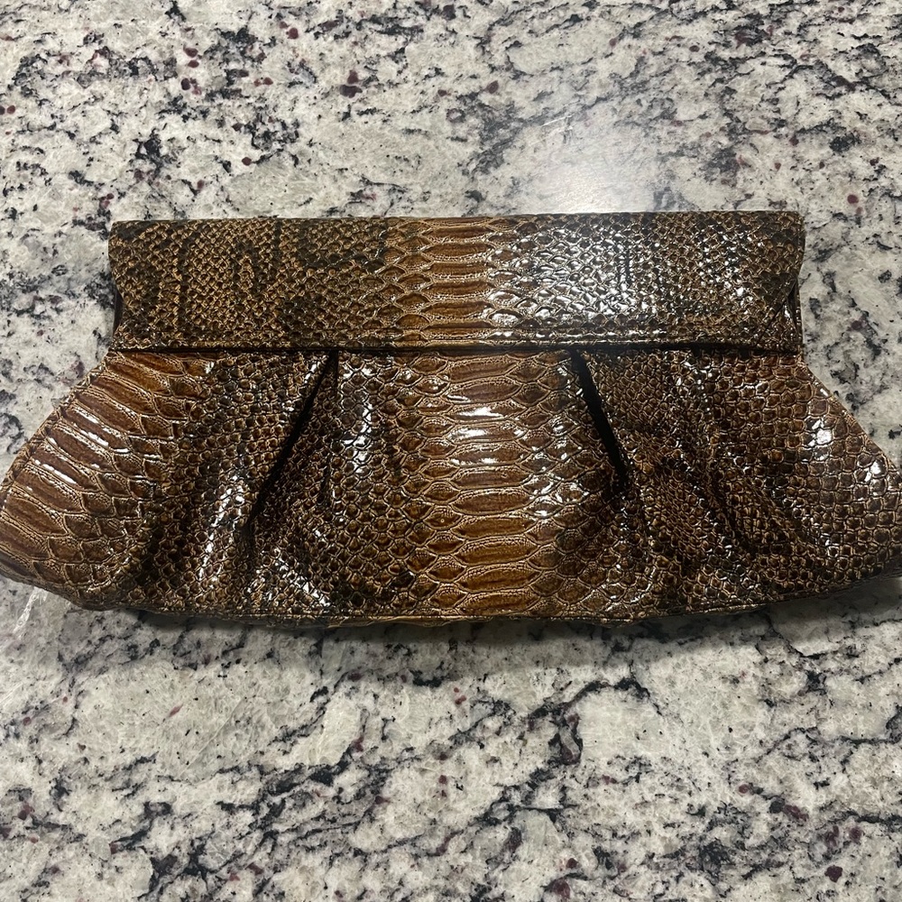 Brown clutch bag